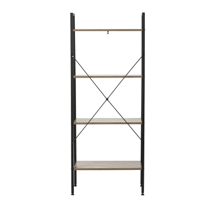 LuxenHome 4-Shelf 58.3" X 23.62" W Wood And Metal Ladder Bookcase. 2 LuxenHome 4-Shelf 58.3" X 23.62" W Wood And Metal Ladder Bookcase. - Image 2