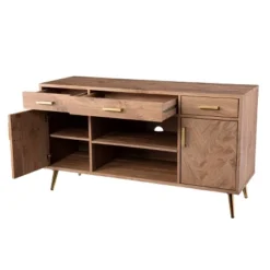 Cobepers Contemporary Console Table Brown/White - Aiden Lane -Furniture Haven Shop GUEST a9dad829 a72e 4cf7 8a2a 495315f8ac58