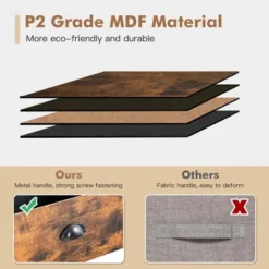 Costway 6-Drawer Dresser 2-Tier Fabric Storage Tower W/wooden Top Chest Organizer Unit -Furniture Haven Shop GUEST a9eb6b84 e039 42b0 bf4f 7027fd3c4c40