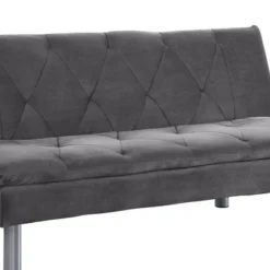 66" Cilliers Sofa Gray Velvet/Chrome Finish - Acme Furniture -Furniture Haven Shop GUEST aac975f8 e2ad 4a79 bc3b 893a165ef8c8