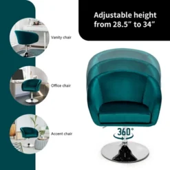 Costway Modern Velvet Chair Height Adjustable Bar Stool Swivel Makeup Seat -Furniture Haven Shop GUEST ab387ec0 63aa 4b8f 927e 81fdefcf13b9
