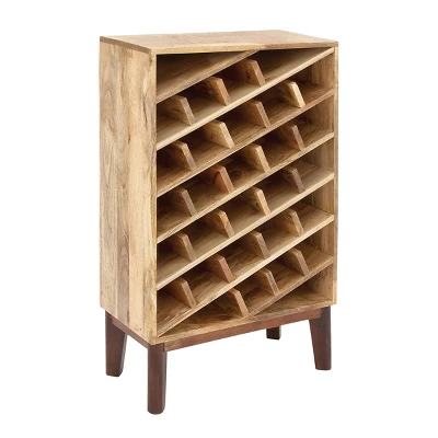 Modern Wood Wine Rack Brown - Olivia & May 15 Modern Wood Wine Rack Brown - Olivia & May - Image 15