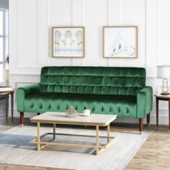 Hertford Tufted Velvet Sofa Emerald - Christopher Knight Home