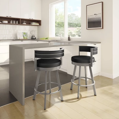 26" Browser Swivel Counter Height Barstool With Upholstered Seat - Amisco 1 26" Browser Swivel Counter Height Barstool With Upholstered Seat - Amisco