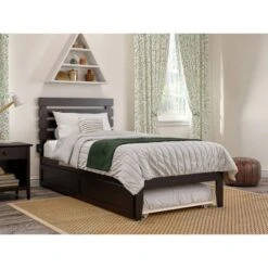 Twin XL Oxford Bed With Twin XL Trundle Espresso - AFI