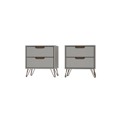 Set Of 2 Rockefeller 2 Drawer Nightstands - Manhattan Comfort 15 Set Of 2 Rockefeller 2 Drawer Nightstands - Manhattan Comfort - Image 15