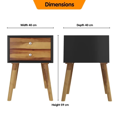 Tangkula Wooden Nightstand With 2 Storage Drawers Accent End Side Table For Bedroom&Living Room 8 Tangkula Wooden Nightstand With 2 Storage Drawers Accent End Side Table For Bedroom&Living Room - Image 8