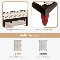 Costway Full Size Wood Bed Frame & 10'' Foam Mattress Set CertiPUR-US Certified Natural/Espresso -Furniture Haven Shop GUEST adadf0d3 dd30 460e b118 fb5ac99a0509