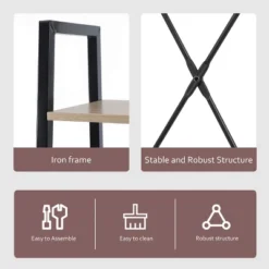 LuxenHome 4-Shelf 58.3" X 23.62" W Wood And Metal Ladder Bookcase. 19 LuxenHome 4-Shelf 58.3" X 23.62" W Wood And Metal Ladder Bookcase. -Furniture Haven Shop GUEST ae2dd7f6 e5a2 4084 b541 a68704b256a9