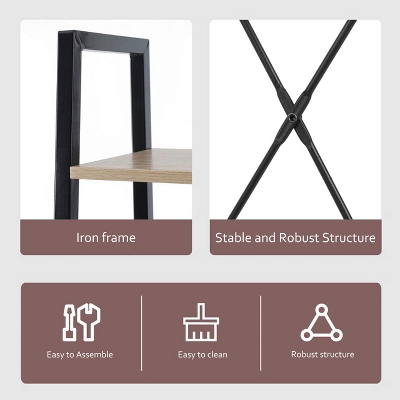 LuxenHome 4-Shelf 58.3" X 23.62" W Wood And Metal Ladder Bookcase. 6 LuxenHome 4-Shelf 58.3" X 23.62" W Wood And Metal Ladder Bookcase. - Image 6