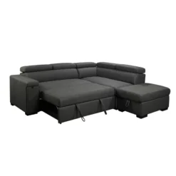 Mateo Stain Resistant Fabric Storage Sectional With Pullout Bed Gray - Abbyson Living -Furniture Haven Shop GUEST aef0f403 0b74 4e00 b669 95a92ec706b8