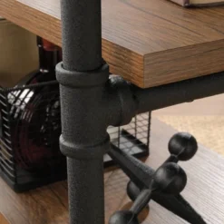 Iron City Multi Purpose Cart Checked Oak - Sauder -Furniture Haven Shop GUEST af2bf052 12e4 4f1c 85aa 4b4a4a41372f