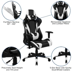 Flash Furniture Gaming Desk And Reclining Gaming Chair Set With Cup Holder, Headphone Hook & 2 Wire Management Holes 16 Flash Furniture Gaming Desk And Reclining Gaming Chair Set With Cup Holder, Headphone Hook & 2 Wire Management Holes -Furniture Haven Shop GUEST af97460e 5506 4f72 9d74 a85b749ecc9a