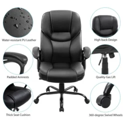 Yaheetech Faux Leather Executive Office Chair With Ergonomic High Back 10 Yaheetech Faux Leather Executive Office Chair With Ergonomic High Back -Furniture Haven Shop GUEST af99bbb4 1e3c 42a5 8d8e de8bfbcbe06b