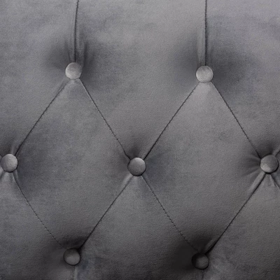 Emma Velvet Upholstered Button Tufted Chesterfield Sofa - Baxton Studio 4 Emma Velvet Upholstered Button Tufted Chesterfield Sofa - Baxton Studio - Image 4