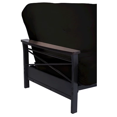 Nadia Metal Futon Frame With Wood Armrest - Room & Joy 1 Nadia Metal Futon Frame With Wood Armrest - Room & Joy