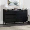 Mid-Century Modern Solid Wood 6 Drawer Double Dresser - Saracina Home