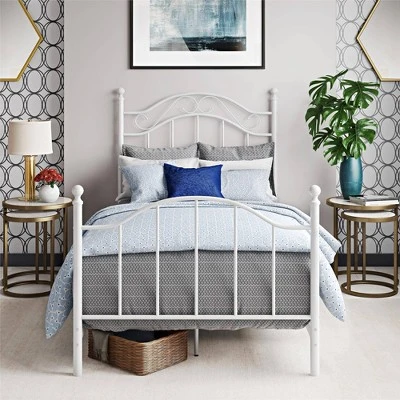 Twin Rozella Metal Bed White - Dorel Living 4 Twin Rozella Metal Bed White - Dorel Living - Image 4