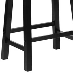 PJ Wood Classic Saddle-Seat 24" Tall Kitchen Counter Stools For Homes, Dining Spaces, And Bars W/Backless Seats, 4 Square Legs, Black (Set Of 4) -Furniture Haven Shop GUEST b1c013a7 c737 4cc2 8660 462cd3155cea