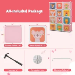 Costway 12-Cube Kids Wardrobe Baby Dresser Bedroom Armoire Clothes Hanging Closet With Door Blue/Pink 19 Costway 12-Cube Kids Wardrobe Baby Dresser Bedroom Armoire Clothes Hanging Closet With Door Blue/Pink -Furniture Haven Shop GUEST b1c41f6f f654 4a02 88d5 93b7c642c189