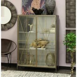 Richard Carter Display Metal Cabinet Gun Metal Antique Gold - StyleCraft 12 Richard Carter Display Metal Cabinet Gun Metal Antique Gold - StyleCraft -Furniture Haven Shop GUEST b230cce9 1a2f 427d 9cdf f5b5dfd5276d