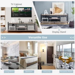 Costway Industrial TV Stand For TV's Up To 60'' Media Center Console Table W/ Open Shelf 14 Costway Industrial TV Stand For TV's Up To 60'' Media Center Console Table W/ Open Shelf -Furniture Haven Shop GUEST b28d80dd d2ee 4702 9d1d 63ba071e7dad