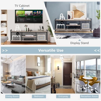 Costway Industrial TV Stand For TV's Up To 60'' Media Center Console Table W/ Open Shelf 6 Costway Industrial TV Stand For TV's Up To 60'' Media Center Console Table W/ Open Shelf - Image 6