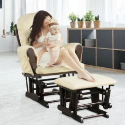 Costway Glider And Ottoman Cushion Set Wood Baby Nursery Rocking Chair Beige 16 Costway Glider And Ottoman Cushion Set Wood Baby Nursery Rocking Chair Beige -Furniture Haven Shop GUEST b297bee2 2e15 4cd0 a7e6 64520f8b44a5