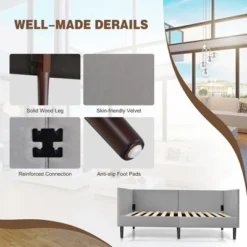 Costway Twin Daybed Upholstered Linen Wooden Sofa Bed Frame Heavy Duty Living Room Grey 15 Costway Twin Daybed Upholstered Linen Wooden Sofa Bed Frame Heavy Duty Living Room Grey -Furniture Haven Shop GUEST b32b9eb1 a843 430a ba0e e508ad1909ce