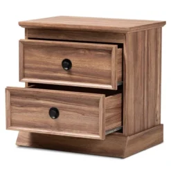 Ryker Oak Finished 2 Drawer Wood Nightstand Brown - Baxton Studio 13 Ryker Oak Finished 2 Drawer Wood Nightstand Brown - Baxton Studio -Furniture Haven Shop GUEST b3e01721 05d2 4e75 bcd2 c5db8bf796c0