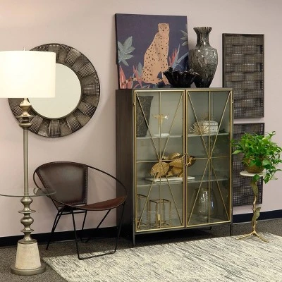 Richard Carter Display Metal Cabinet Gun Metal Antique Gold - StyleCraft 7 Richard Carter Display Metal Cabinet Gun Metal Antique Gold - StyleCraft - Image 7