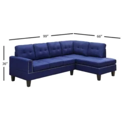 81" Earsom Sofa Blue Linen - Acme Furniture -Furniture Haven Shop GUEST b4399e78 2690 4aab b82c e39929659aa6