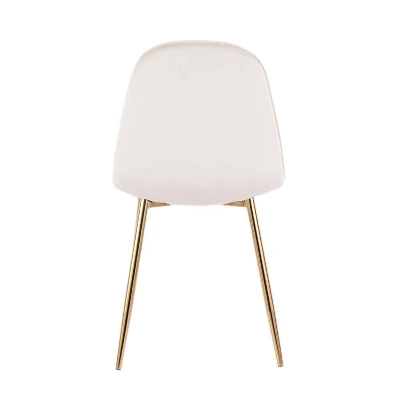 Set Of 2 Pebble Contemporary Dining Chairs Gold/Cream - LumiSource 4 Set Of 2 Pebble Contemporary Dining Chairs Gold/Cream - LumiSource - Image 4