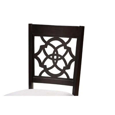 5pc Tonia Fabric Upholstered And Wood Dining Set Gray/Brown - Baxton Studio 4 5pc Tonia Fabric Upholstered And Wood Dining Set Gray/Brown - Baxton Studio - Image 4