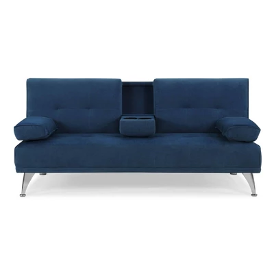 Miley Convertible Futon Sectional Sofa Navy Blue - Serta 1 Miley Convertible Futon Sectional Sofa Navy Blue - Serta