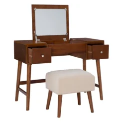 Viola Vanity Set Brown - Linon -Furniture Haven Shop GUEST b639e76e 5c28 431b 9c4c 7bc1311d9d3d