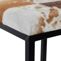 Industrial Cowhide And Metal Bar Height Stool Brown - Olivia & May 23 Industrial Cowhide And Metal Bar Height Stool Brown - Olivia & May -Furniture Haven Shop GUEST b94c157f 9395 4b1f b088 131b327bf1fc