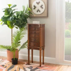 Kasey Jewelry Armoire Walnut - Powell Company -Furniture Haven Shop GUEST ba4e9998 483a 42dd 8b51 963a419d108c