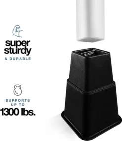 Adjustable Bed Risers - Heavy Duty Furniture Riser Set Of 4 In Heights Of 8, 5, Or 3 Inches For Table Risers, Bed Frame Risers In Black – Homeitusa -Furniture Haven Shop GUEST bab3f838 dc7c 483c 9d08 49851ba27c29