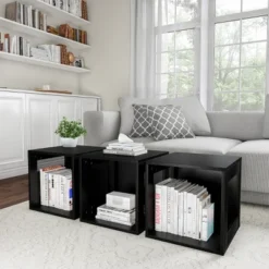 Hastings Home End Table, Stackable Modular Cube With Open Sides, Black -Furniture Haven Shop GUEST badc5a62 9bfe 481d a753 1ba9e759ac10
