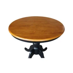36" Round Top Pedestal Dining Table Black/Red - International Concepts -Furniture Haven Shop GUEST bae48af7 b7ea 4ed3 9bad 31e24e38a083