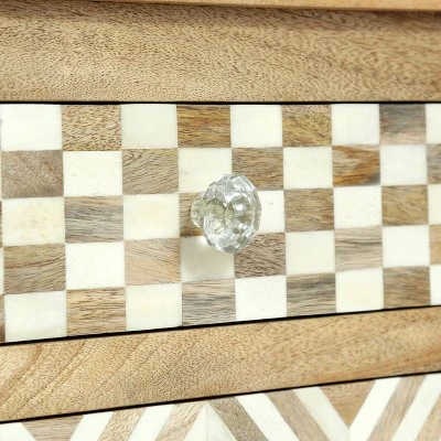 Sandia Handcrafted Boho 4 Drawer Mango Wood Nightstand Natural/White - Christopher Knight Home 8 Sandia Handcrafted Boho 4 Drawer Mango Wood Nightstand Natural/White - Christopher Knight Home - Image 8