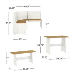 Cottonwood Wood L - Shaped Dining Nook White/Honey - Hillsdale Furniture -Furniture Haven Shop GUEST bb6b59f9 eebf 410d b678 83d5358755b8