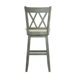 29" South Hill Double X Back Wood Swivel Height Barstool - Inspire Q -Furniture Haven Shop GUEST bb6d5401 041b 4ea3 93e5 594b5e7e4d4b