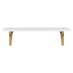 36" X 9" Corblynd Traditional Wood Wall Shelf White/Gold - Kate And Laurel -Furniture Haven Shop GUEST bb8adace 9f77 4c59 a211 944839eb769a