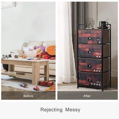 Costway 4 Drawer Fabric Dresser Storage Tower Steel Frame Closet 5 Costway 4 Drawer Fabric Dresser Storage Tower Steel Frame Closet - Image 5