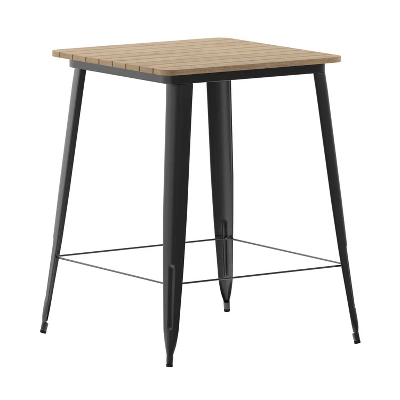Flash Furniture Declan Commercial Indoor/Outdoor Bar Top Table, 31.5" Square All Weather Poly Resin Top With Steel Base 12 Flash Furniture Declan Commercial Indoor/Outdoor Bar Top Table, 31.5" Square All Weather Poly Resin Top With Steel Base - Image 12