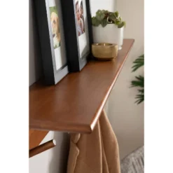 36" X 5" Alta Wood Shelf With 5 Posts Walnut Brown - Kate & Laurel All Things Decor -Furniture Haven Shop GUEST c0401f66 6c53 49ad ab37 d8b9af395e2d