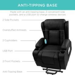 Best Choice Products Electric Power Lift Recliner Massage Chair Furniture W/ USB Port, Heat, Cupholders 11 Best Choice Products Electric Power Lift Recliner Massage Chair Furniture W/ USB Port, Heat, Cupholders -Furniture Haven Shop GUEST c19af623 03d0 44f4 8df1 d0df01185888