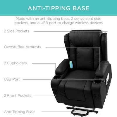 Best Choice Products Electric Power Lift Recliner Massage Chair Furniture W/ USB Port, Heat, Cupholders 4 Best Choice Products Electric Power Lift Recliner Massage Chair Furniture W/ USB Port, Heat, Cupholders - Image 4